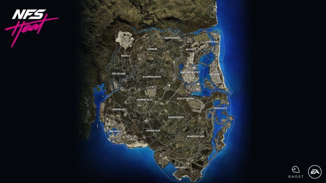 Need for Speed Heat- Palm City Map